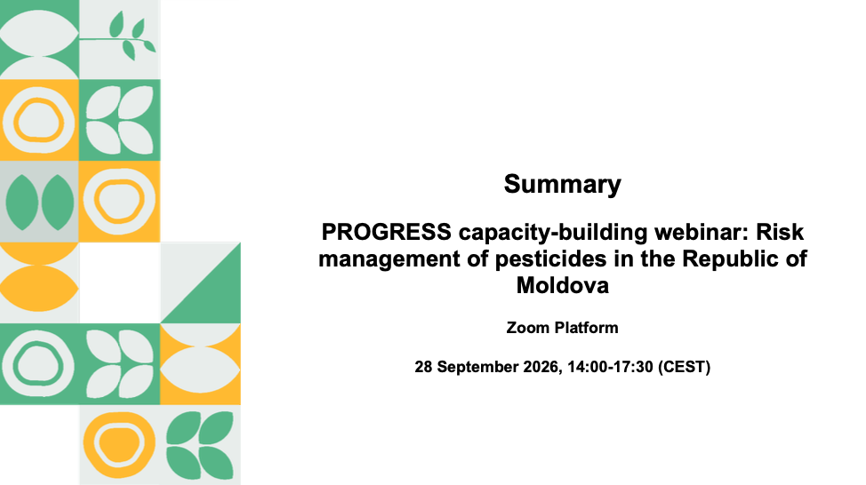 Capacity-building webinar on risk management of pesticides in the Republic of Moldova
